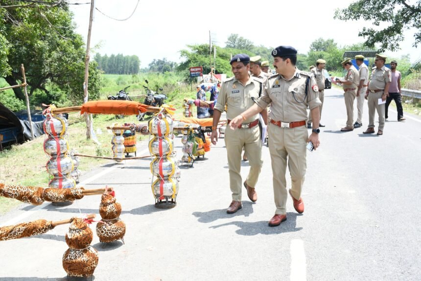DIG Kalanidhi Naithani conducted a thorough inspection of the Kanwar route IMAGE CREDIT TO MEERUT POLICE