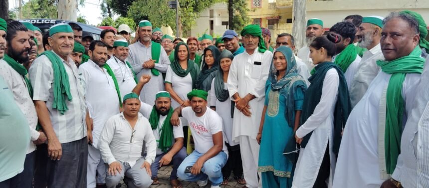 Farmers raise voices over sugarcane payments and birth certificates. IMAGE CREDIT TO KISHAN UNION
