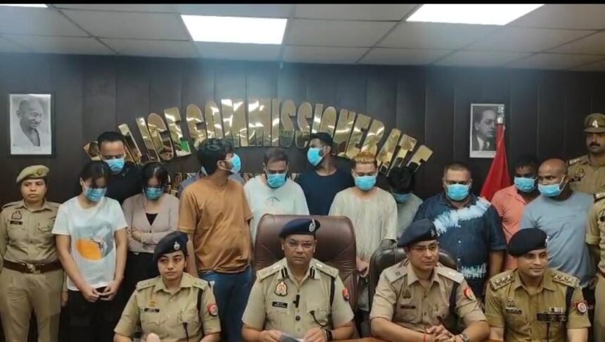 Cyber scam from Noida high-rises: Over 150 in the US duped, 12 arrested. IMAGE CREDIT TO NOIDA POLICE