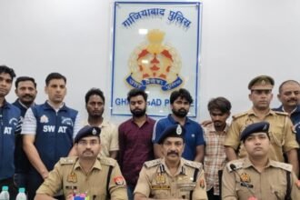Loot in Indirapuram Solved by Police, 6 Accused Arrested, 2 Injured in Encounter IMAGE CREDIT TO GHAZIABAD POLICE.