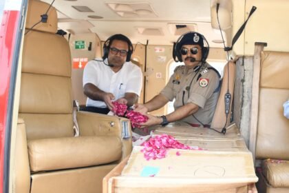 The Divisional Commissioner and DIG Meerut conducted an aerial survey of the Kanwar route IMAGE CREDIT TO MEERUT POLICE