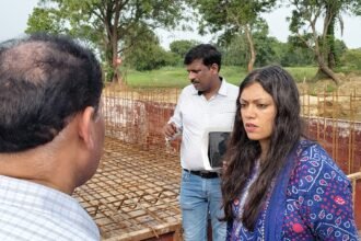 On complaints of waterlogging in the villages of the Jewar area, Noida’s DM went into action mode and took charge personally at the site IMAGE CREDIT TO INFORMATION DEPARTMENT