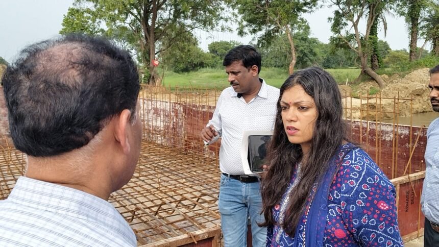On complaints of waterlogging in the villages of the Jewar area, Noida’s DM went into action mode and took charge personally at the site IMAGE CREDIT TO INFORMATION DEPARTMENT