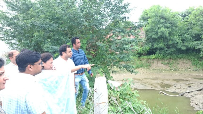 Municipal Corporation Engaged in Water Conservation in Ponds IMAGE CREDIT TO NAGAR NIGAM