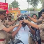 ACP Srivastava Distributes Helmets in Kaushambi, Image credit to police