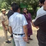 Sudden inspection by Greater Noida Authority’s OSD Gunja Singh in Saini village IMAGE CREDIT TO GNIDA