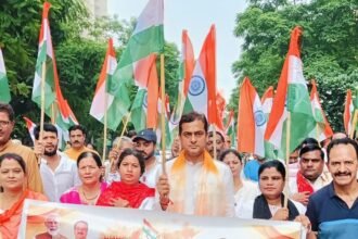 ‘Har Ghar Tiranga’ Yatra and Cleanliness Drive by BJP in Gautam Buddh Nagar IMAGE CREDIT TO BJP