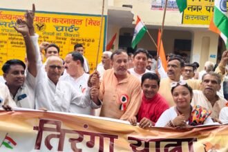 A grand Tiranga march held on foot in Karanawal IMAGE CREDIT TO REPORTER
