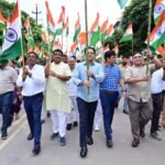 The Municipal Corporation organized a grand Tiranga rally featuring a 78-foot-long national flag IMAGE CREDIT TO NAGAR NIGAM