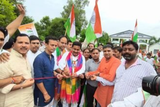 A grand Tiranga (tricolor) rally was organized in Bahadurgarh IMAGE CREDIT TO REPORTER
