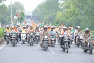 Azadi Ka Amrit Mahotsav: Tricolor Rally Held on Two-Wheelers IMAGE CREDIT TO INFORMATION DEPARTMENT