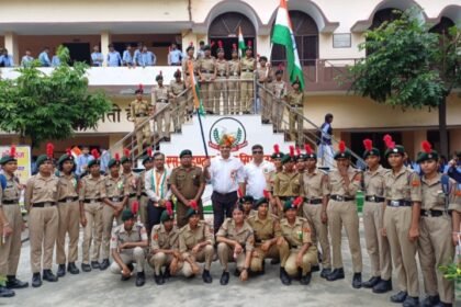 Simhavali Town Overflowed with Tricolor Enthusiasm IMAGE CREDIT TO SCHOOL