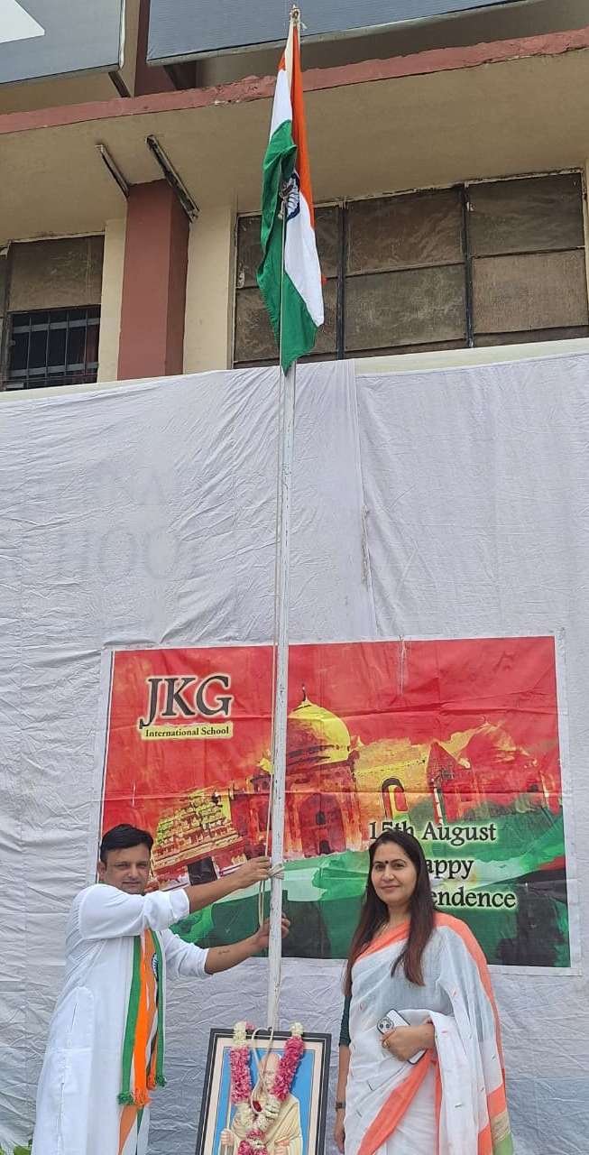 At JKG International School, patriotic melodies echoed proudly alongside the glory of the tricolor flag IMAGE CREDIT TO SCHOOL