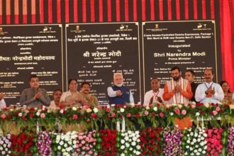 While inaugurating the Dwarka Expressway and Urban Extension Road, Prime Minister Modi said, "Modern infrastructure will pave the way for a self-reliant India and make it stronger." IMAGE CREDIT TO PIB