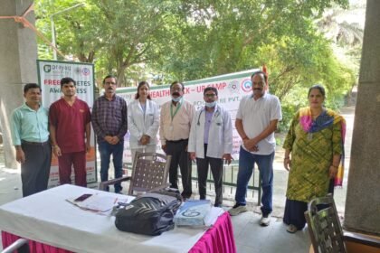 Free health camp organized in Noida Sector 22; enthusiastic turnout despite the rainy weather IMAGE CREDIT TO NGO pahachan