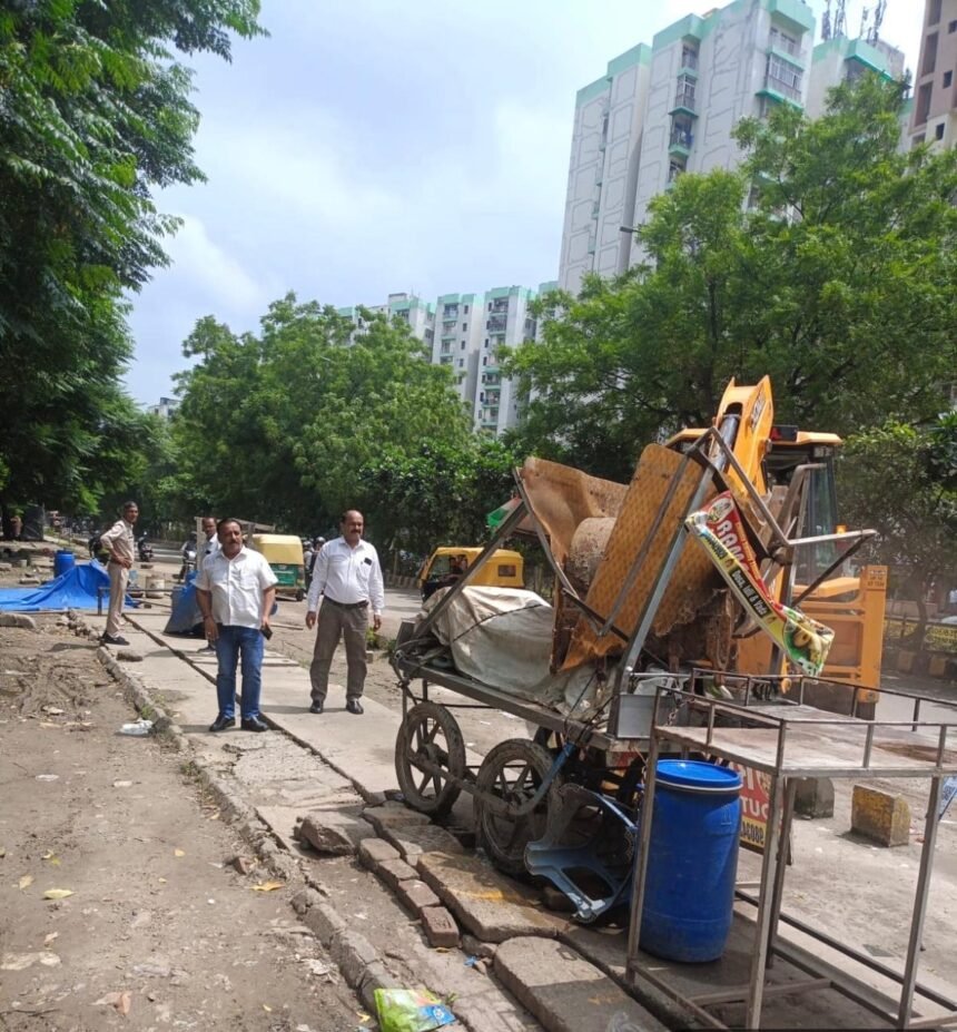 Encroachments Removed from Rajnagar Extension Roads, Major Action by GDA Provides Relief to Pedestrians IMAGE CREDIT TO GDA