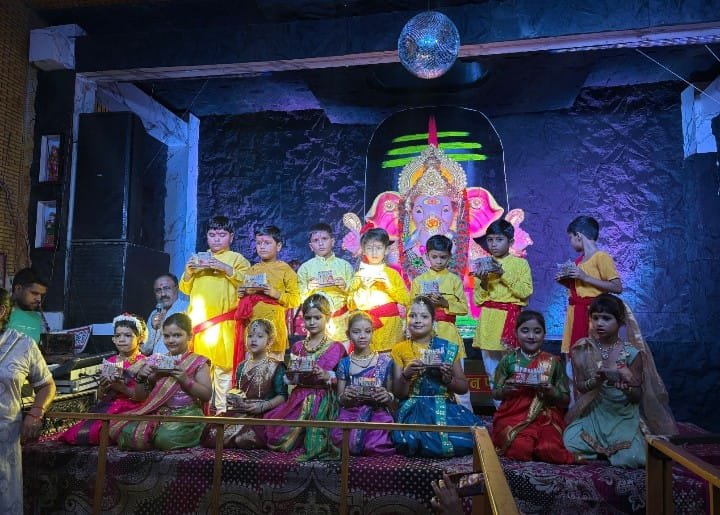 The atmosphere during Ganesh Utsav was filled with devotion, and the children's performances captivated everyone IMAGE CREDIT TO REPORTER