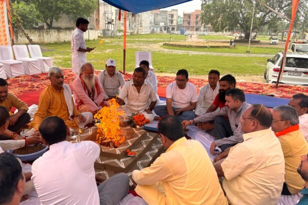 Vijay Mahotsav Begins in Surajpur; Ramleela Preparations Start with Bhoomi Pujan and Havan IMAGE CREDIT TO Ramleela Committee