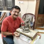 Unique Ganesha Idol Made of Black Smooth Clay Becomes a Center of Devotion and Attraction for Devotees IMAGE CREDIT TO Manish Goyal