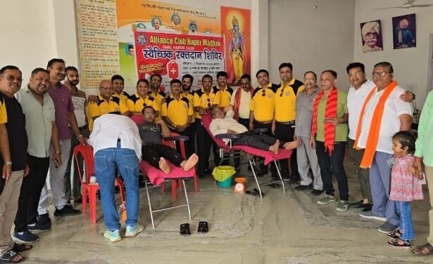 Hapur Filled with the Spirit of Blood Donors, 75 Units Donated at Alliance Club Madhav’s Camp IMAGE CREDIT TO CLUB