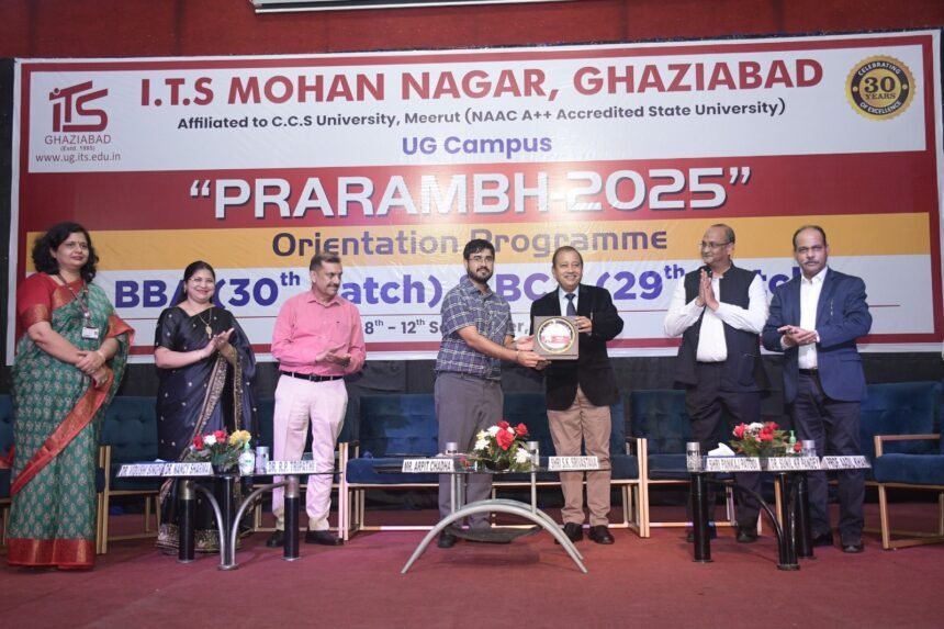 Orientation program kicks off with great enthusiasm for BBA-BCA Batch 2025-28 at ITS Ghaziabad IMAGE CREDIT TO ITS