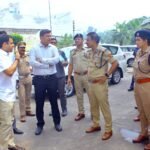 DM reviews all arrangements ahead of CM Yogi's visit. Photo by Information Department
