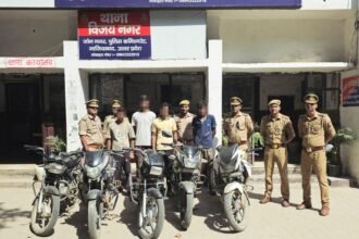 Vijaynagar police busted a gang involved in stealing vehicles from crowded areas IMAGE CREDIT TO POLICE