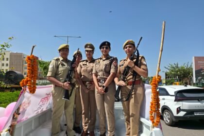 Shakti on Wheels: Armed female police officers conducted patrolling IMAGE CREDIT TO POLICE