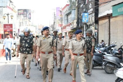 DIG Kalanidhi Nathani conducted a thorough inspection of the security arrangements in Meerut. Under Mission Shakti IMAGE CREDIT POLICE