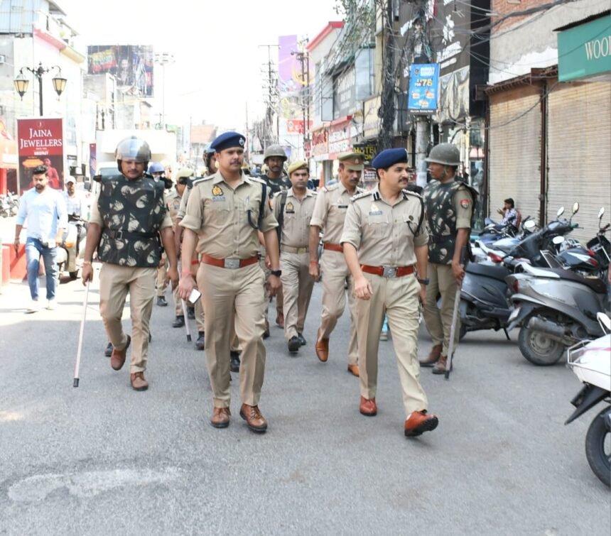 DIG Kalanidhi Nathani conducted a thorough inspection of the security arrangements in Meerut. Under Mission Shakti IMAGE CREDIT POLICE