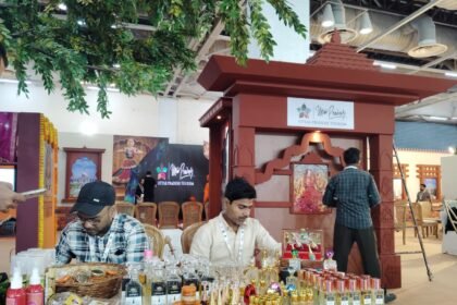 From the ghats of Banaras to the Buddha Circuit: The UP Tourism stall has become a new dimension of attraction IMAGE CREDIT TO INFORMATION DEPARTMENT