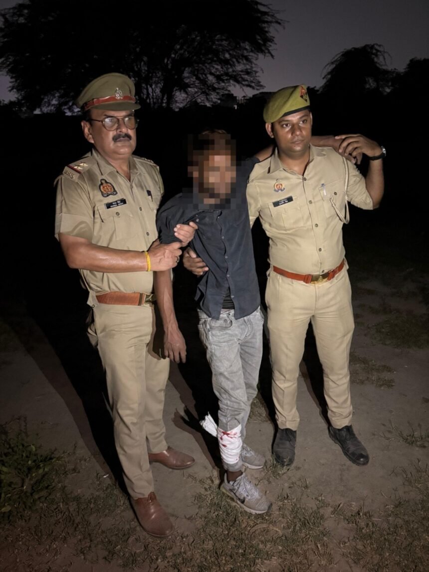 Indirapuram Police Arrest One Robber in Encounter, Robber Sustains Gunshot Injury in Leg IMAGE CREDIT TO POLICE