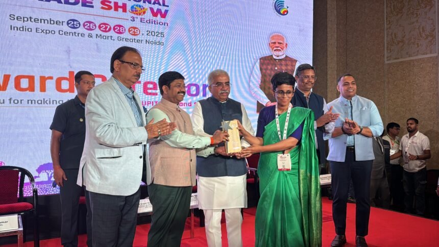 In Trade Show 2025, Greater Noida Authority won the Best Stall Award for Hall-3 IMAGE CREDIT TO INFORMATION DEPARTMENT