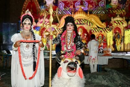 A grand celebration of **Dandiya** and **Mata Ki Chowki** was held at **Sharda University**, with the festive spirit spreading among the students IMAGE CREDIT TO UNIVERSITY