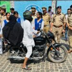 School girls teamed up with traffic police to spread the message of safe driving to motorists IMAGE CREDIT TO POLICE