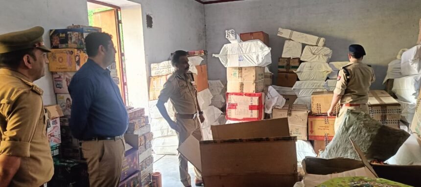 In Bhojpur, Additional CP Alok Priyadarshi raided the Golden Training Agency and seized a multi-crore stock of illegal fireworks IMAGE CREDIT TO POLICE