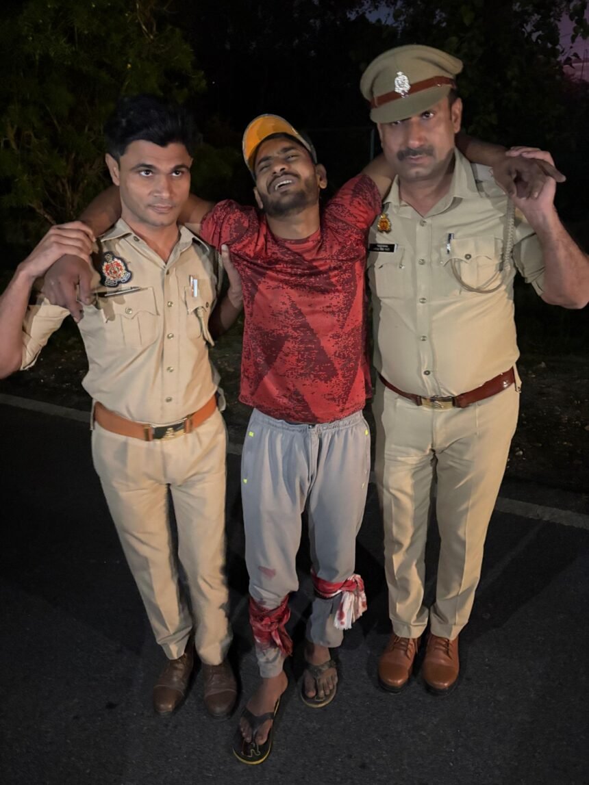 Indirapuram Police Arrests Robber in Encounter, Injured with Bullet in Leg IMAGE CREDIT TO POLICE