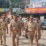 To maintain law and order during the festivals, Kotwali Police conducted a flag march IMAGE CREDIT TO POLICE