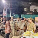 Traffic police conducted a flag march and issued challans to 203 vehicles IMAGE CREDIT TO POLICE