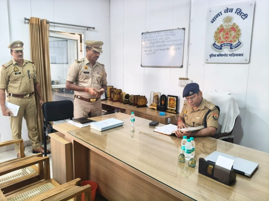 DCP City Dhaval Jaiswal inspected Wave City Police Station IMAGE CREDIT TO POLICE