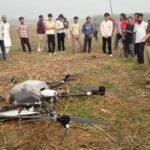 A mysterious giant drone was found in a field, causing a stir among the villagers. The police and forensic team have launched an investigation, while rumors are spreading rapidly on social media IMAGE CREDIT TO POLICE