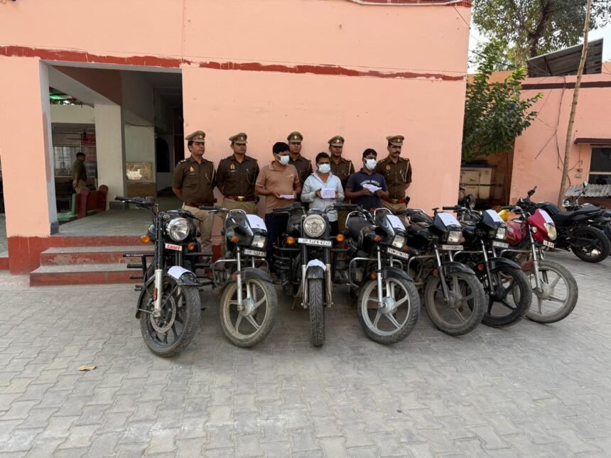 Interstate Vehicle Theft Gang Exposed: Three Notorious Criminals Caught, Seven Bikes, Fake Number Plates, and Illegal Firearms Seized IMAGE CREDIT TO POLICE