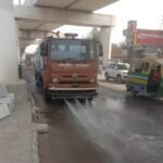 Air Pollution: Ghaziabad Municipal Corporation is spraying water using machines IMAGE CREDIT TO NAGAR NIGAM