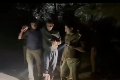 Police solved two sensational murders in Muradnagar, arresting two suspects in an encounter; one of them was shot in the leg IMAGE CREDIT TO POLICE