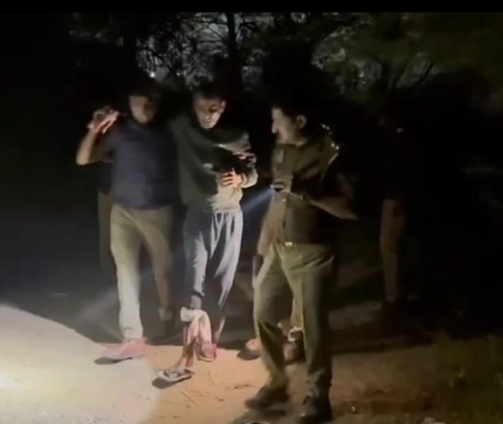 Police solved two sensational murders in Muradnagar, arresting two suspects in an encounter; one of them was shot in the leg IMAGE CREDIT TO POLICE