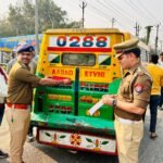 Traffic department affixes reflective tape on 180 commercial vehicles IMAGE CREDIT TO POLICE