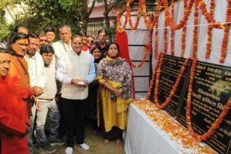 Foundation stone laid for the community center and open-air amphitheater, giving new momentum to urban development IMAGE CREDIT TO NAGAR PALIKA