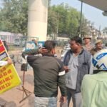 The Municipal Corporation launched a special drive to remove illegal advertising hoardings IMAGE CREDIT TO NAGAR NIGAM