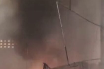 A massive fire broke out in a scrap factory, and explosions terrified the villagers. The fire brigade extinguished the flames after hours of effort, but goods worth lakhs were destroyed IMAGE CREDIT TO फायर ब्रिगेड