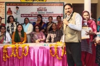 Nutrition awareness program held in the adopted village; essential food items provided to 85 women IMAGE CREDIT TO राधे वेलफेयर सोसाइटी